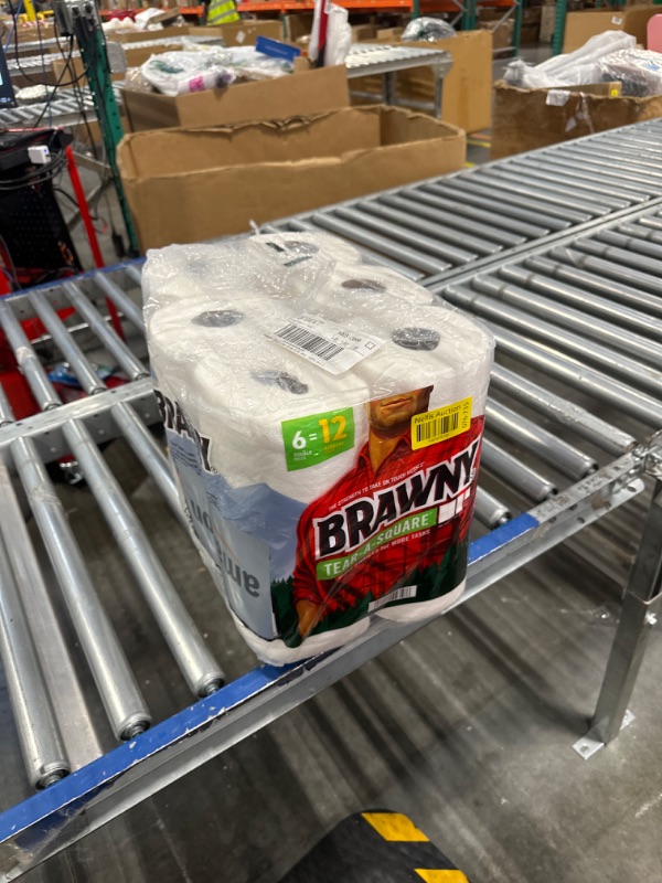 Photo 1 of Brawny® Tear-A-Square® Paper Towels, 6 Double Rolls = 12 Regular Rolls 12 Count (Pack of 1)