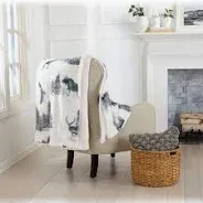 Photo 1 of  Home Decorative Holiday Throw Blanket. Super Soft Fleece Sherpa Holiday Throw Blanket. Hudson Collection (50" x 60", Woodland Creatures)