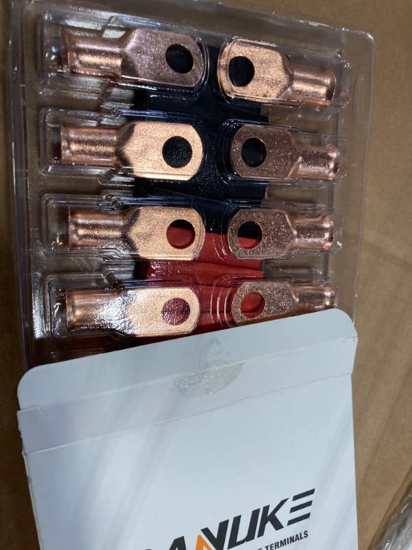 Photo 1 of 10pcs 1/0 Awg - 1/2" (M12) Sanuke Wire Lugs Ring Terminal Connectors Ends Heavy Duty for Battery Cable Lug Wire Electrical Eyelets with 3:1 Dual Wall Adhesive Heat Shrink