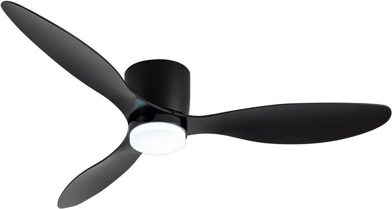 Photo 1 of  Ceiling Fan with Light, 42" Low Profile Ceiling Fan with 3 Colors, 6 Speeds, Timing,Black Outdoor Ceiling Fan with Remote Control 3 Blades for Kitchen Bedroom Dining Room (Black)