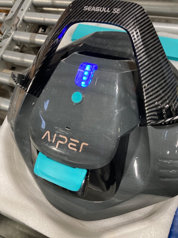 Photo 3 of (2023 Upgrade) AIPER Seagull SE Cordless Robotic Pool Cleaner, Pool Vacuum Lasts 90 Mins, LED Indicator, Self-Parking, Ideal for Above/In-Ground Flat Pools up to 40 Feet - Gray