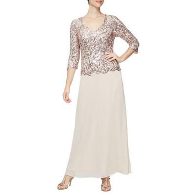 Photo 1 of Alex Evenings Sequin Bodice Gown in Sand at Nordstrom, Size 8
