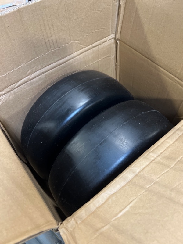 Photo 3 of 2 PCS 13x5.00-6 Flat Free Tire and Wheel with 1/2" & 3/4" & 5/8" Precision Bearings, 13x5x6 Lawn Mower Tires with 3.25"-6.85" Centered Hub, 13x5.00-6 tire for Riding Lawn Mower Garden Tractor
