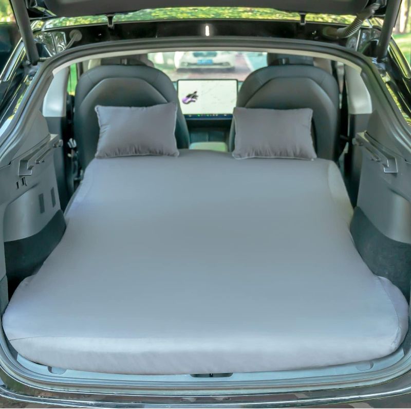 Photo 1 of Car Mattress for Tesla Model Y, Car Bed Mattress, Car Camping Mattress, Car Sleeping Pad for Tesla Model Y, CertiPUR-US Memory Foam Mattress 2 Person with Sheet and Pillows
