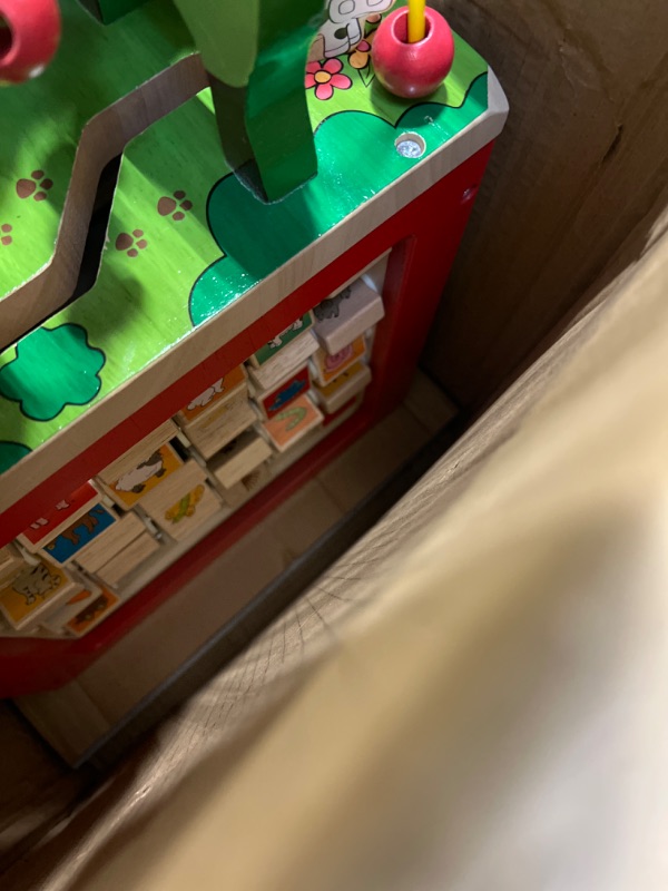 Photo 1 of Battat - Wooden Activity Cube - Discover Farm Animals Activity Center for Kids 1