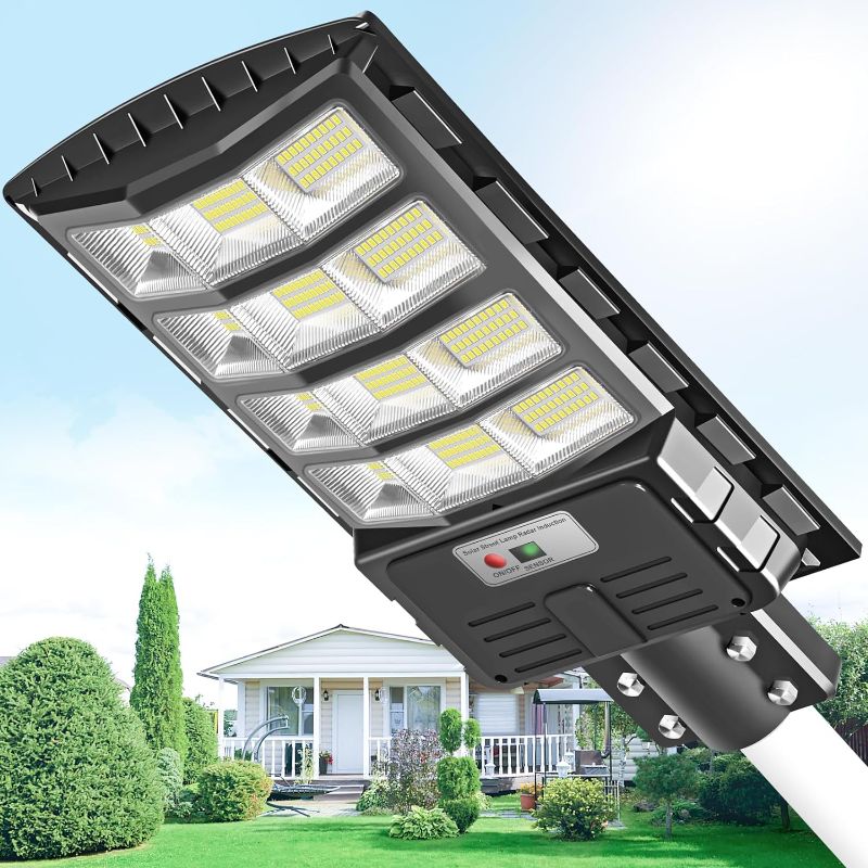 Photo 1 of 2000W Solar Street Lights Outdoor - Solar Parking Lot Lights, 6500K Solar Led Outdoor Lights, Solar Lights Outdoor Waterproof, Dusk to Dawn, Solar Powered, Commercial Grade