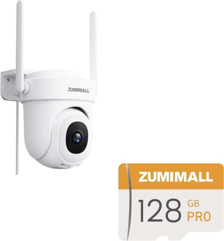 Photo 1 of ZUMIMALL 4MP Security Camera Outdoor, 5G/2.4G WiFi Outdoor Security Camera with 360°PTZ, 24/7 Wired Cameras for Home Security, Auto Tracking, Motion&Noise Alert, SD Card&Cloud, Works with Alexa, IP66
