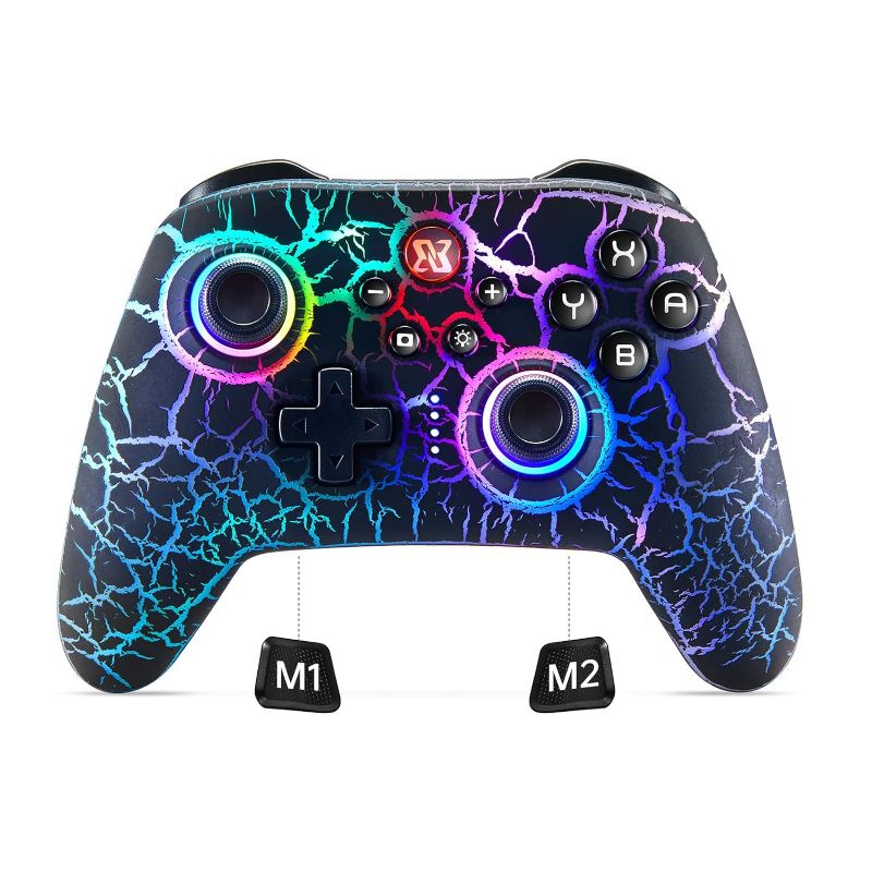 Photo 1 of ***not exact***
Switch Controller, Wireless Switch Pro Controller for Switch/Switch Lite/Switch OLED, RGB Adjustable LED Wireless Remote Gamepad with Unique Crack/Motion control/Turbo/ALPS Joystick (Black)
