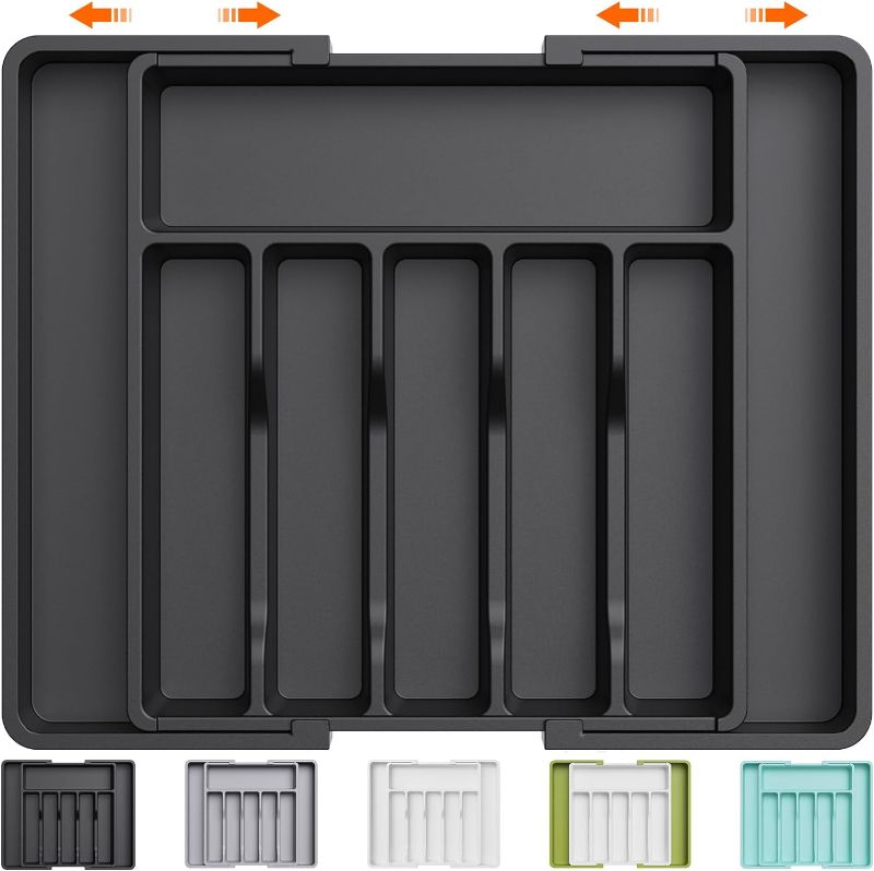 Photo 1 of ***NOT EXACT***
Lifewit Silverware Drawer Organizer, Expandable Utensil Tray for Kitchen, BPA Free Flatware and Cutlery Holder, Adjustable Plastic Storage for Spoons Forks Knives, Large, Black
