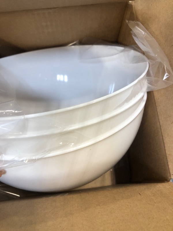 Photo 3 of US Acrylic Vista White Plastic Salad and Serving 10-inch Bowls | set of 3 | Reusable, BPA-free, Made in the USA | 135 oz. capacity