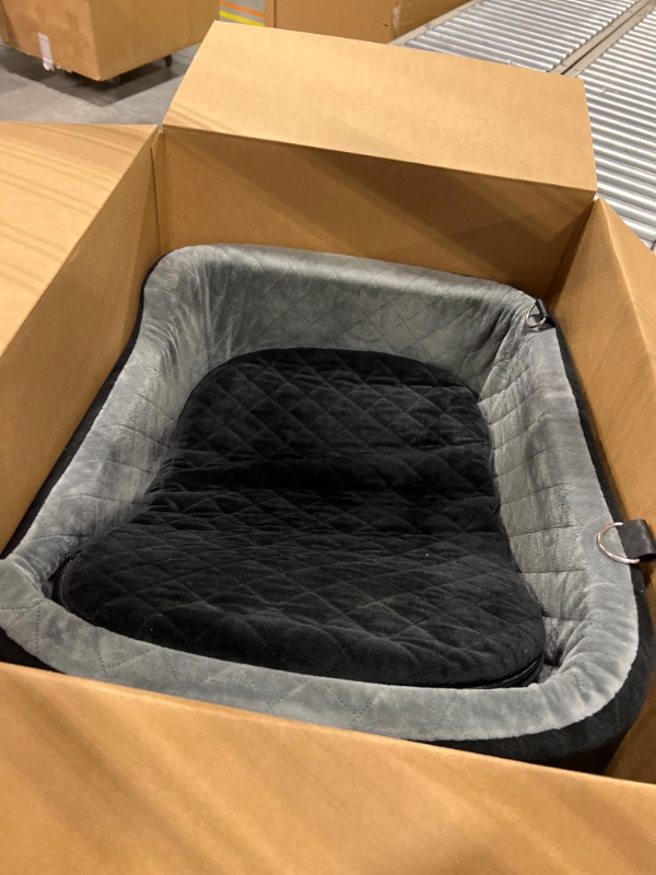 Photo 3 of ***MISSING STRAPS*** 

Dog Car Seat for Large/Medium Dog, Pet Car Seat for Dogs Under 55 lbs or 2 Small Dogs, Upgraded Dog Booster Seat, Detachable & Washable Travel Bed Dog Seat with Thick Cushion, 2 Safety Leashes Black/Gray