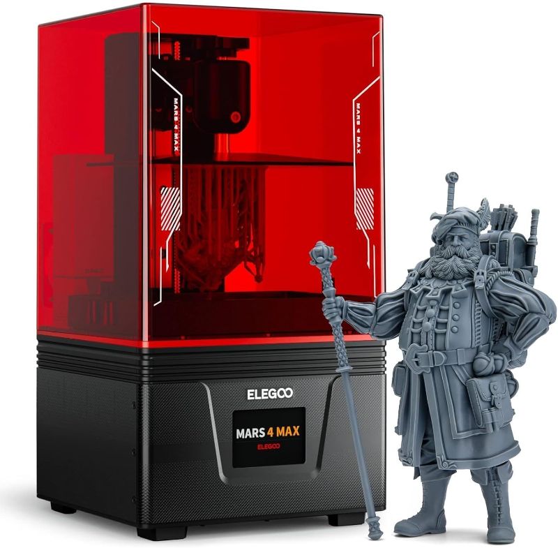 Photo 1 of *****PRINTING ARM NON FUNCTIONAL***** 
ELEGOO Mars 4 Max MSLA 3D Printer with 9.1-inch 6K Monochrome LCD, Double Cooling Fans, Multiple Print Modes, Printing Size of 7.71x4.81x5.9 in³
