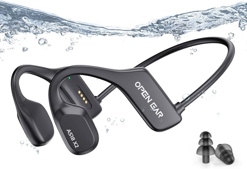 Photo 1 of Bone Conduction Headphones, Open Ear Headphones Bluetooth 5.3, IP68 Waterproof Headphones Built-in 16G Storage, 8H Playtime Wireless Earphones Lightweight and Comfortable for Swimming,Running,Cycling
