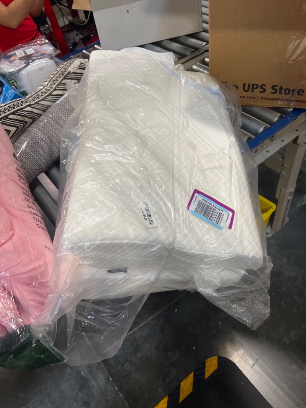 Photo 1 of 2 EPABO Contour Memory Foam Pillow Orthopedic Sleeping Pillows, Ergonomic Cervical Pillow for Neck Pain - for Side Sleepers, Back and Stomach Sleepers, Free Pillowcase Included (Firm & Queen)

