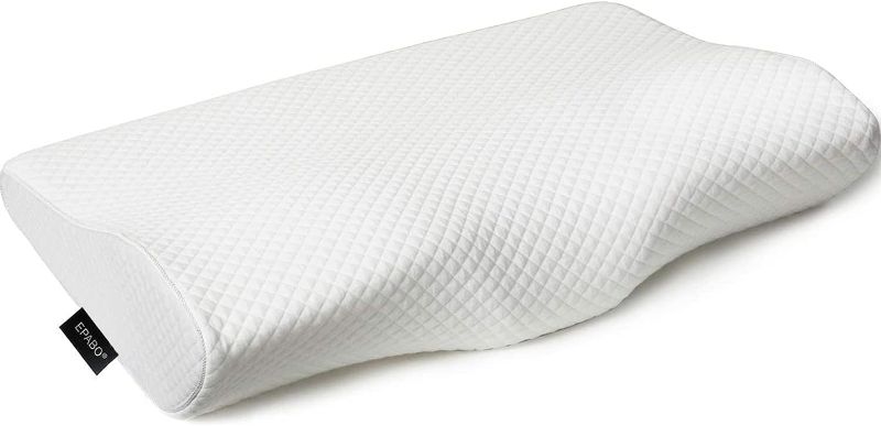 Photo 1 of 2 EPABO Contour Memory Foam Pillow Orthopedic Sleeping Pillows, Ergonomic Cervical Pillow for Neck Pain - for Side Sleepers, Back and Stomach Sleepers, Free Pillowcase Included (Firm & Queen)
