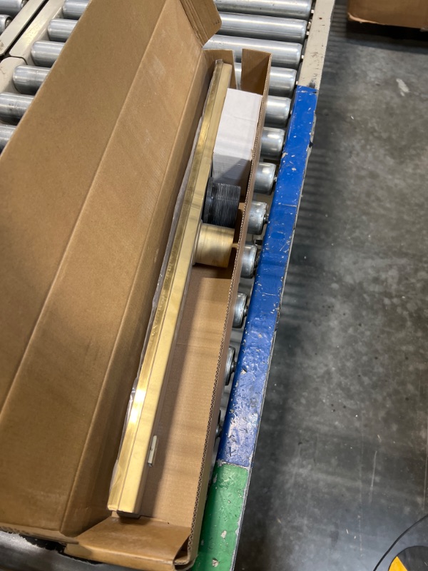 Photo 1 of WEBANG 24 Inch Shower Linear Gold Drain Rectangular Floor Drain with Accessories Reversible 2-in-1 Cover Tile Insert Grate Removable SUS304 Stainless Steel CUPC Certified Brushed Gold Brass Brushed Gold 24 Inch