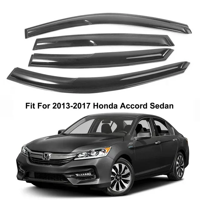 Photo 1 of 4PC For 2013-2017 Honda Accord Sedan Window Visor Vent Rain Wind Deflector Guard
