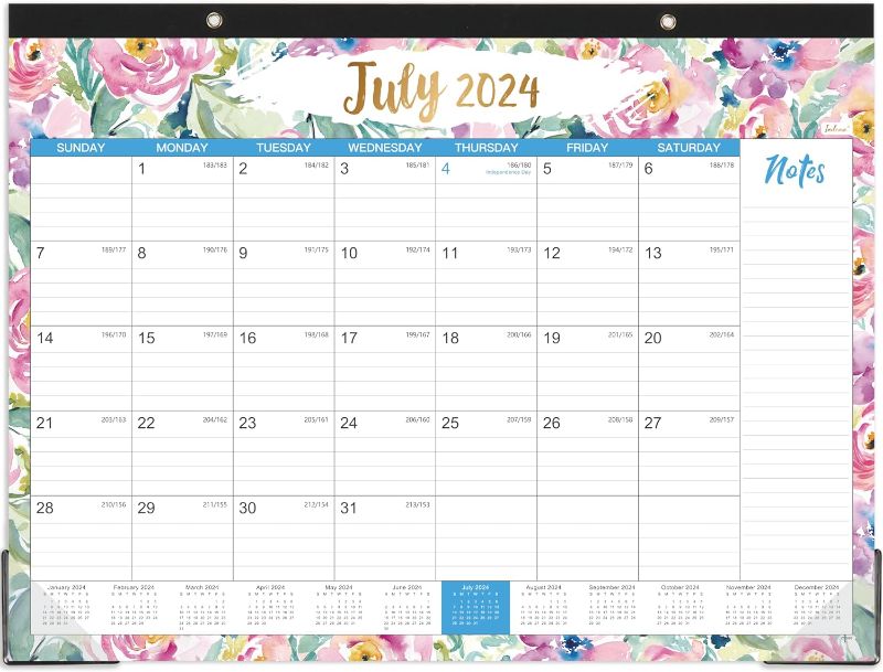 Photo 1 of 2024-2025 Desk Calendar - Jul 2024 - Dec 2025, 18 Months Large Monthly Desk Calendar, 22" x 17", Desk Pad, Large Ruled Blocks, To-do List & Notes, Best Desk/Wall Calendar for Planning and Organizing
