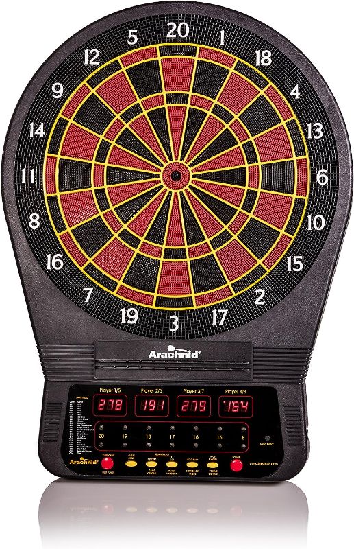 Photo 1 of Arachnid Cricket Pro 650 Tournament-Quality Electronic Dartboard with Micro-Thin Segment Dividers for Dramatically Reduced Bounce-Outs and NylonTough Segments for Improved Durability and Playability
