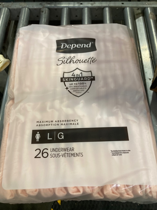 Photo 3 of Depend Silhouette Adult Incontinence and Postpartum Underwear for Women, Large, Maximum Absorbency, Pink, 52 Count Large (52 Count)
