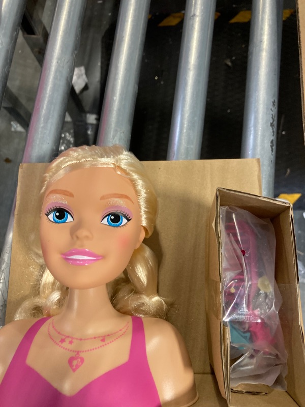 Photo 1 of Barbie Fashionistas 8-Inch Styling Head, Blonde, 20 Pieces Include Styling Accessories, Hair Styling for Kids, by Just Play Blonde Hair
