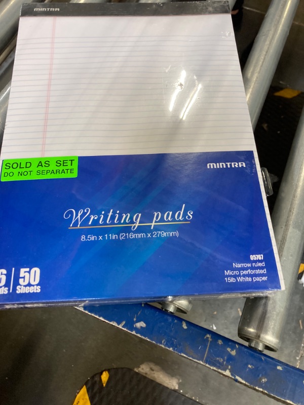 Photo 2 of Mintra Office Legal Pads - ((BASIC WHITE 6pk, 8.5in x 11in, NARROW RULED)) - 50 Sheets per Notepad, Micro perforated Writing Pad, Notebook Paper for School, College, Office, Business White 8.5in x 11in (Narrow Ruled)