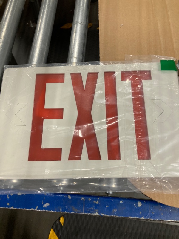 Photo 2 of OSTEK Red LED Exit Sign with Emergency Lights?Two LED Adjustable Head Emergency Exit Lights with Battery Backup, Dual LED Lamp ABS Fire Resistance UL-Listed 120-277V