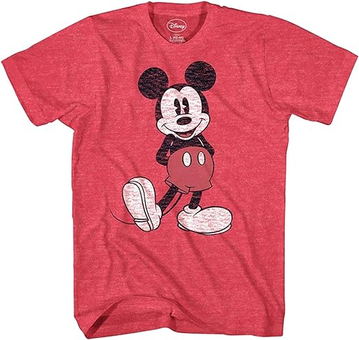 Photo 1 of Disney Men's Full Size Mickey Mouse Distressed Look T-Shirt Medium Red Htr