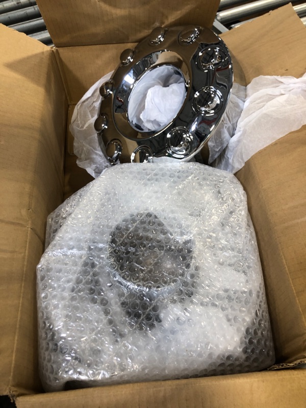 Photo 1 of Pair of Front 10 Lug Chrome Wheel Center Hub Cap 5C3Z1130NA Compatible with Ford F450 F550 Super Duty 2005?2017-19.5 in 4WD Front Wheel Center Hub Cap