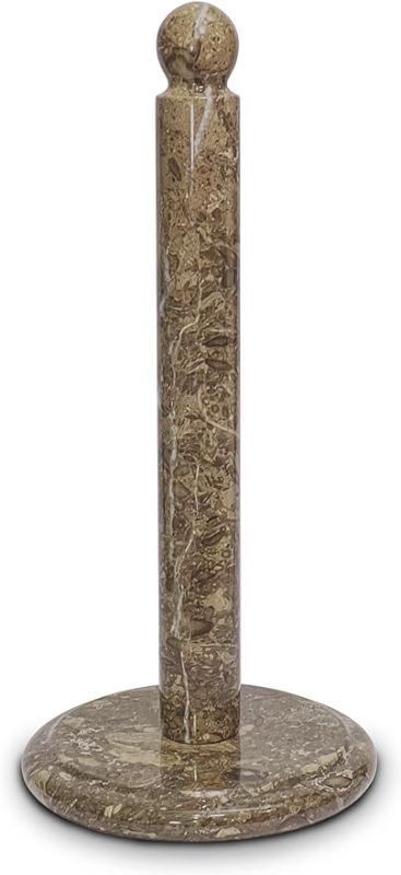 Photo 1 of **BROWN** TheWolfard Luxury Handmade Fossil Marble Paper Towel Holder Stand for Kitchen Countertop, Dining Table, Cabinet, Bathrooms & Housewarming Gifts.