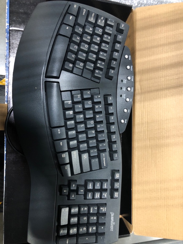 Photo 1 of Perixx Periboard-512 Ergonomic Split Keyboard - Natural Ergonomic Design - Black - Bulky Size 19.09"x9.29"x1.73", US English Layout Wired Black Keyboard