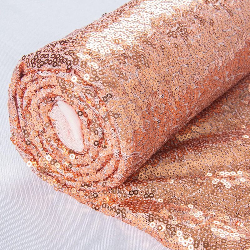 Photo 1 of Rose Gold-Sequin Fabric, by The Yard, Sequin Fabric, Tablecloth, Linen, for Xmas Decor (Rose Gold)