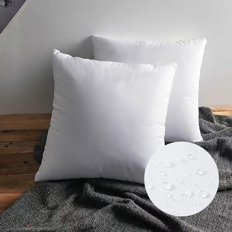 Photo 1 of 22 x 22 Throw Pillow Inserts Outdoor Pillow Insert Waterproof for Couch - Set of 2 Large Lumbar Pillows for Bed Square Couch Pillows White Sofa Decorative Pillow Indoor
