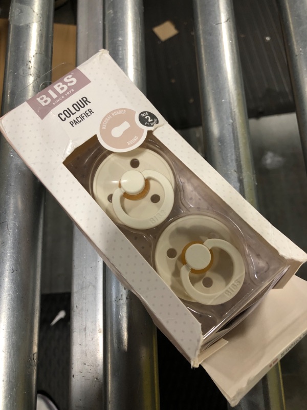 Photo 2 of BIBS Pacifiers | Natural Rubber Baby Pacifier | Set of 2 BPA-Free Soothers | Made in Denmark | Ivory | Size 6-18 Months