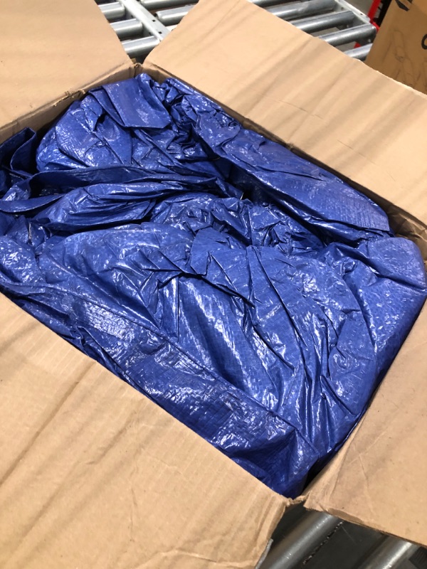 Photo 3 of 20X25 Waterproof Multi-Purpose Poly Tarp – Blue Tarpaulin Protector for Cars, Boats, Construction Contractors, Campers, and Emergency Shelter. Rot, Rust and UV Resistant Protection Sheet