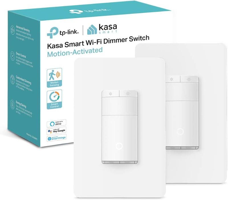 Photo 1 of Kasa Smart Motion Sensor Switch, Dimmer Light Switch, Single Pole, Needs Neutral Wire, 2.4GHz Wi-Fi, Compatible with Alexa & Google Assistant, UL Certified, No Hub Required(ES20MP2) White 2-Pack
