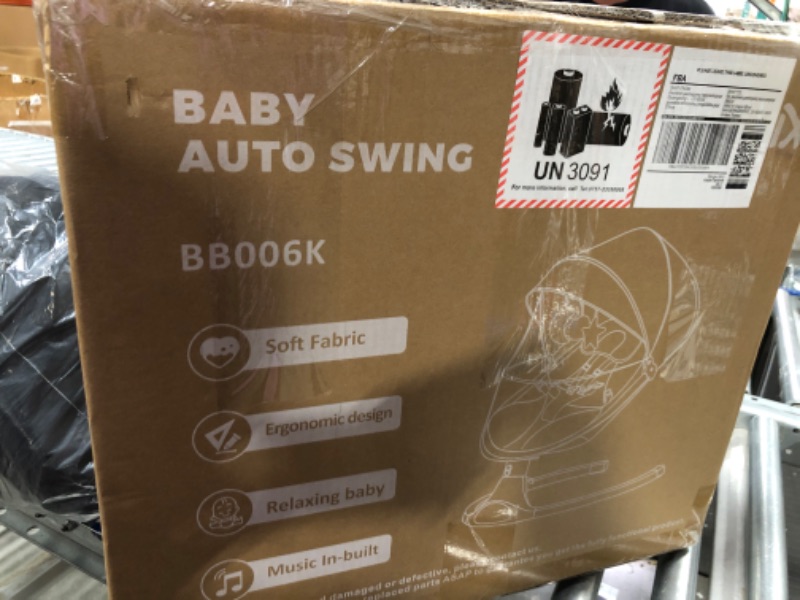 Photo 1 of Baby Swing for Infants | Electric Bouncer for Babies,Portable Swing for Baby Boy Girl,Remote Control Indoor Baby Rocker with 5 Sway Speeds,3 Seat Positions,10 Music and Bluetooth black