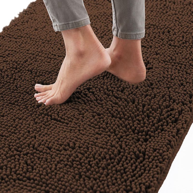 Photo 1 of 
Gorilla Grip Bath Rug 24x17, Thick Soft Absorbent Chenille, Rubber Backing Quick Dry Microfiber Mats, Machine Washable Rugs for Shower Floor, Bathroom Runner Bathmat Accessories Decor, Brown