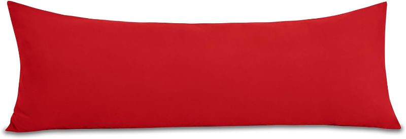 Photo 1 of  Body Pillow Case Cover, Luxury 1800 Series Double Brushed Microfiber Bed Pillow Cases 20x54 inches, Red Pillow Cover with Envelope Closure