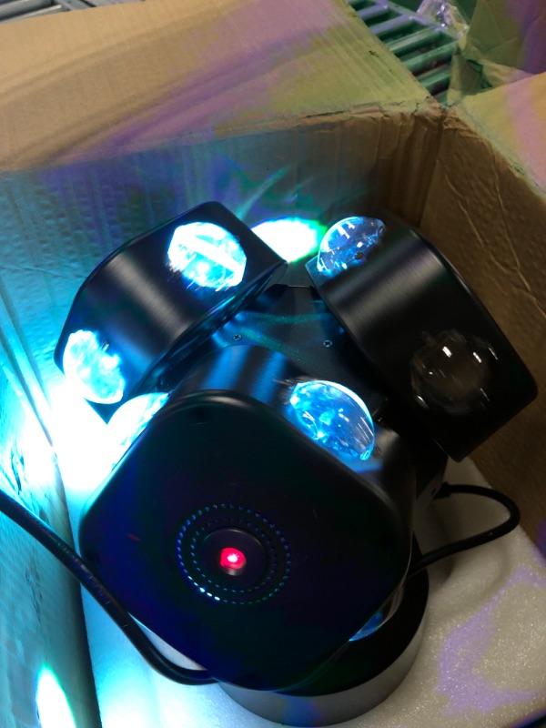 Photo 4 of 2/3/4 Head Stage Lighting, Rotating Moving Head, Atmosphere lamp, for DJ Disco, Wedding, Music Party Bar (Size : Two-Headed)