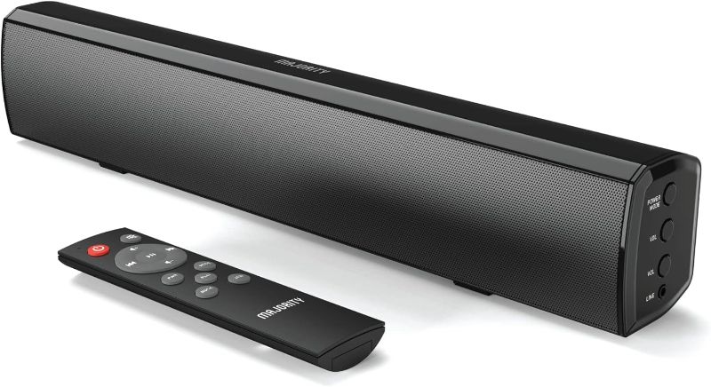 Photo 1 of ***Missing Remote Control and cord***
Hsoipn TV Soundbar, Wired & Wireless Bluetooth 5.0 Stereo Sound bar for TV, Three Equalizer Mode Audio Speaker for TV, Optical/Aux/RCA Connection, Wall Mountable, Remote Control
