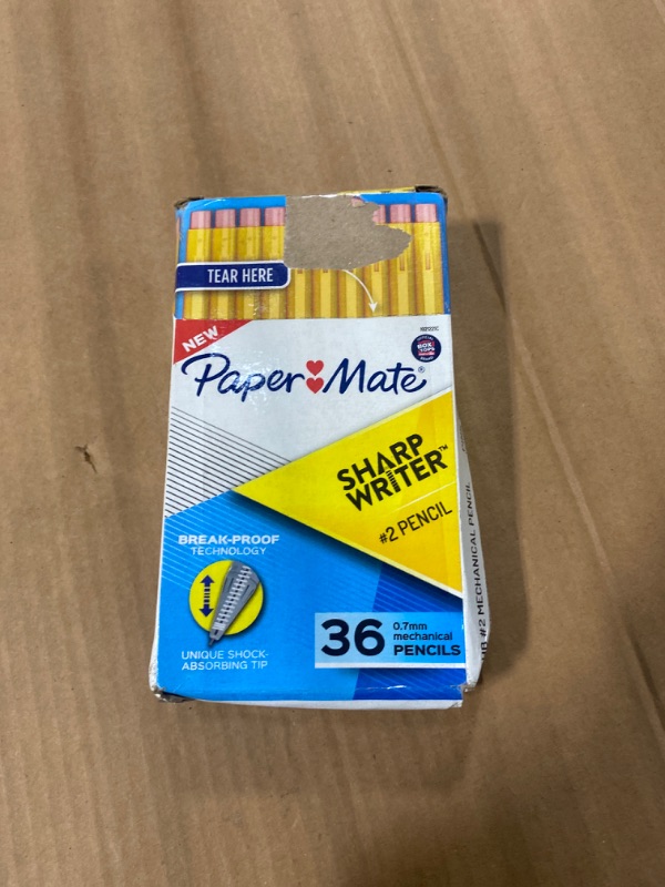 Photo 2 of Paper Mate Mechanical Pencils, SharpWriter Pencils, 0.7mm, HB #2, Yellow, 36 Count