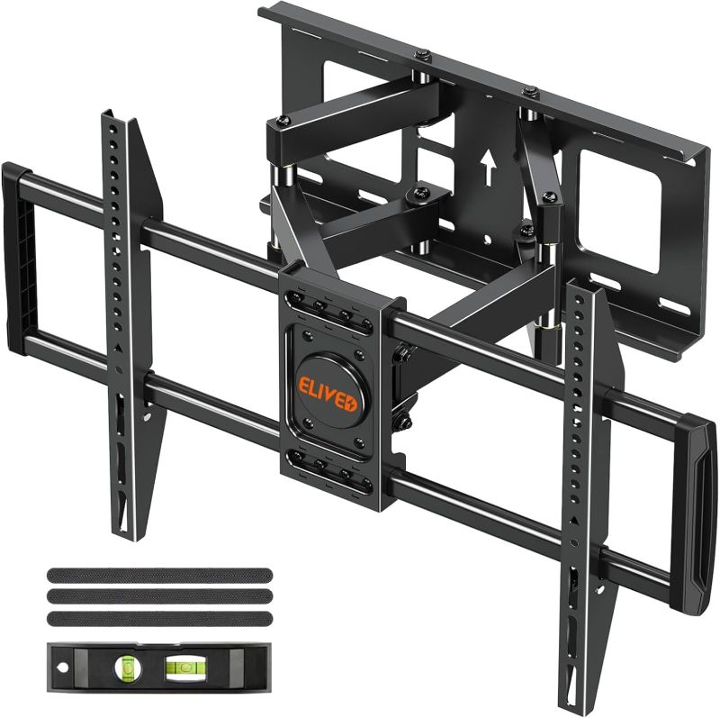 Photo 1 of ELIVED UL Listed TV Wall Mount for Most 37-82 Inch Flat Screen TVs, Swivel and Tilt Full Motion TV Mount Bracket, Max VESA 600x400mm, 100 lbs. Loading, Fits 16" Wood Studs, YD3003