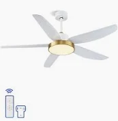 Photo 1 of ***Item similar*** Ceiling Fan with 3 color lights,Memory function,5 Blades, 6 Speeds, for Living Room, Bedroom,Kitchen,Gym,Garage,Gold-White