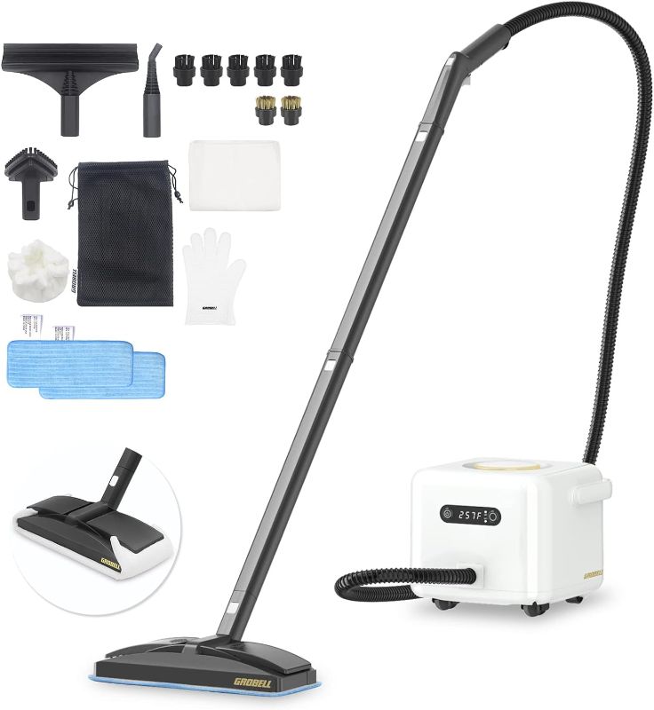 Photo 1 of 
GROBELL Steam Cleaner Carpet and Upholstery: Swift Vapore Upgraded Portable Steamer Mop with 20 Accessories 0.6 Gal Tank Chemical-Free for Bed Home Use Clothes Window Floors Hardwood Tile Cleaning