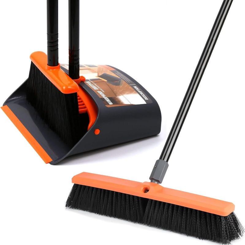 Photo 1 of ***MISSING DUSTPAN*** 

Broom with Dustpan Combo Set and Heavy Duty Broom for Outdoor Broom