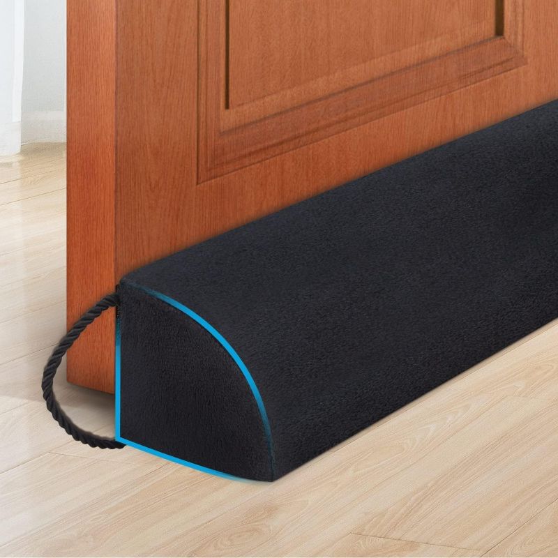 Photo 1 of HomeProtect Under Door Draft Stopper 36 Inch Triangle Under Door Cold Air Stoppers Black Wind/Breeze Noise Blocker Door Sweeps, Improved Triangle Design More Fits 0 to 2" Door Gaps