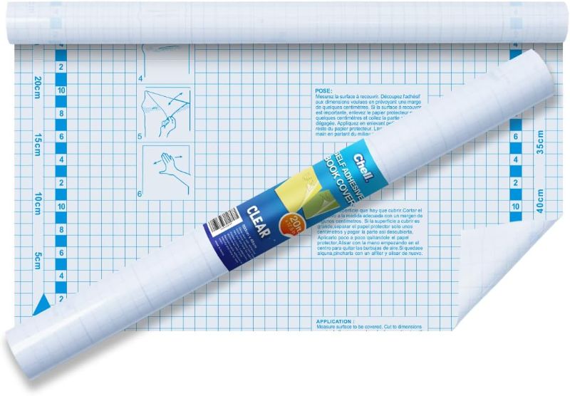 Photo 1 of Clear Contact Paper Roll for Books, 17.5 in x 20 ft Clear Self Adhesive Book Cover Paper Protector