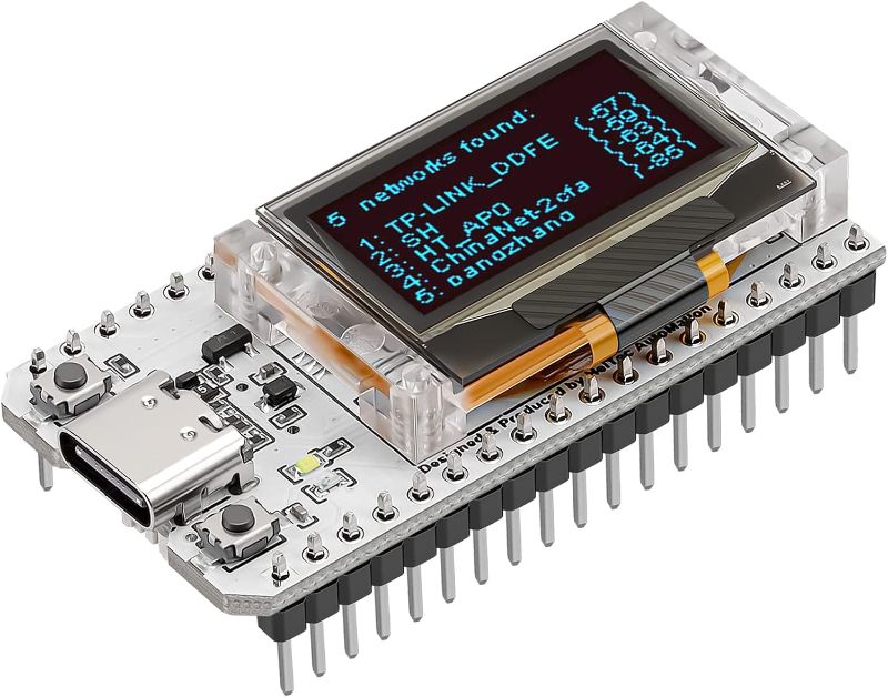 Photo 1 of MakerFocus ESP32 Development Board WiFi Bluetooth Support Integrated 2.4GHz PCB Antenna CP2102 with 0.96” OLED Display for Ar duino NodeMCU Intelligent Scenes
