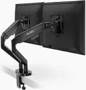 Photo 1 of EVEO Premium Dual Monitor Stand 14-32” Dual Monitor Mount Vesa Bracket Adjustable Height Gas Spring Monitor Stand for Screen Full Motion Dual Monitor Arm-Computer Monitor Stand for 2 Screens - Black